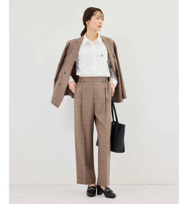 Rope&rsquo;Picnic「メランジドビーチェックパンツ/セットアップ対応・防シワ・接触冷感」|スラックス|