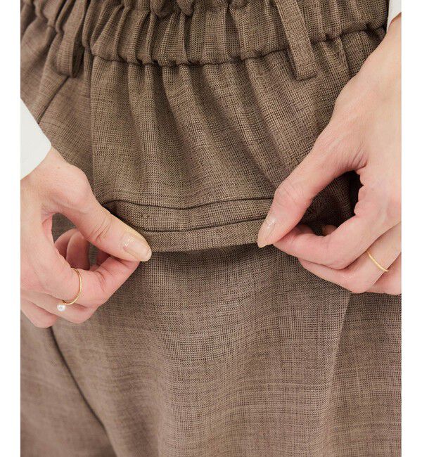 Rope&rsquo;Picnic「メランジドビーチェックパンツ/セットアップ対応・防シワ・接触冷感」|スラックス|