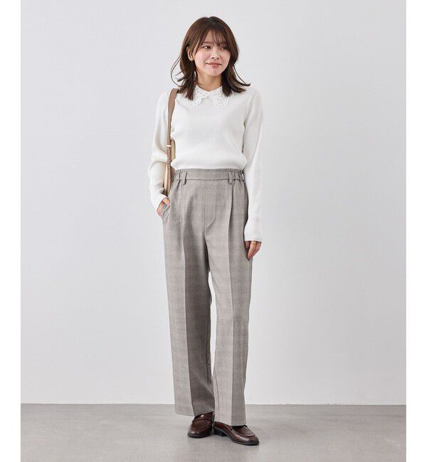 Rope&rsquo;Picnic「メランジドビーチェックパンツ/セットアップ対応・防シワ・接触冷感」|スラックス|