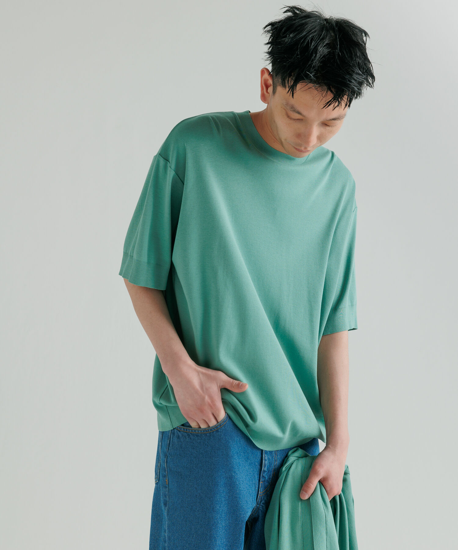 ADAM ET ROPE'「【2点セット】セーターマシーン カーディガン＆半袖T/アンサンブル」|カーディガン|