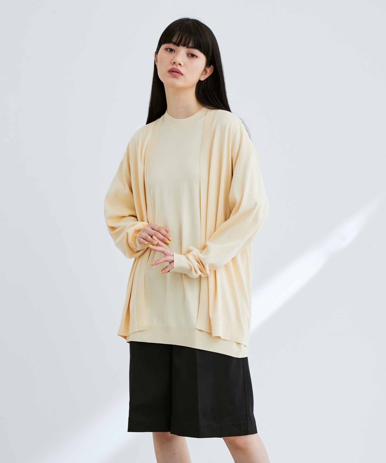 ADAM ET ROPE'「【2点セット】セーターマシーン カーディガン＆半袖T/アンサンブル」|カーディガン|