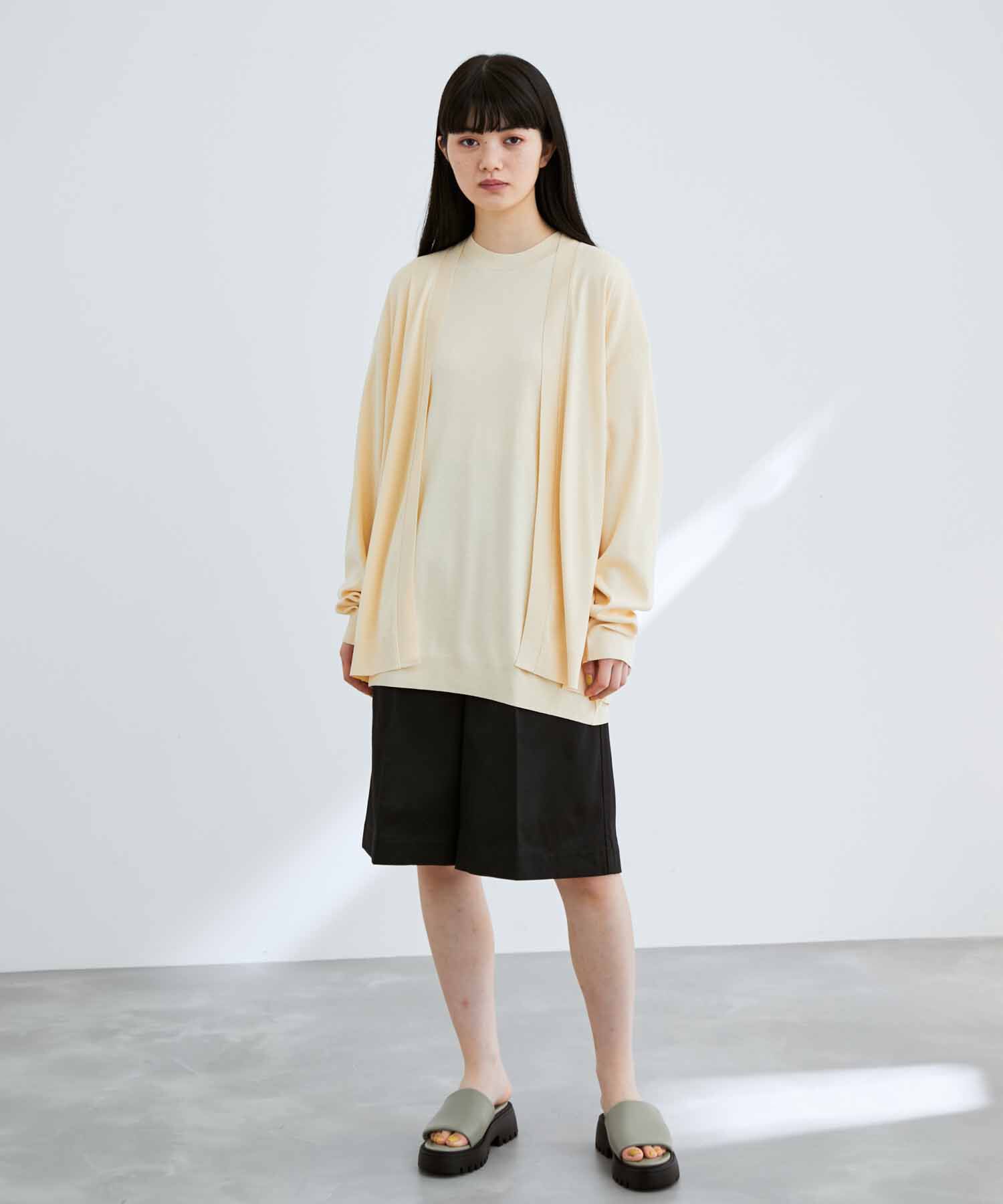 ADAM ET ROPE'「【2点セット】セーターマシーン カーディガン＆半袖T/アンサンブル」|カーディガン|