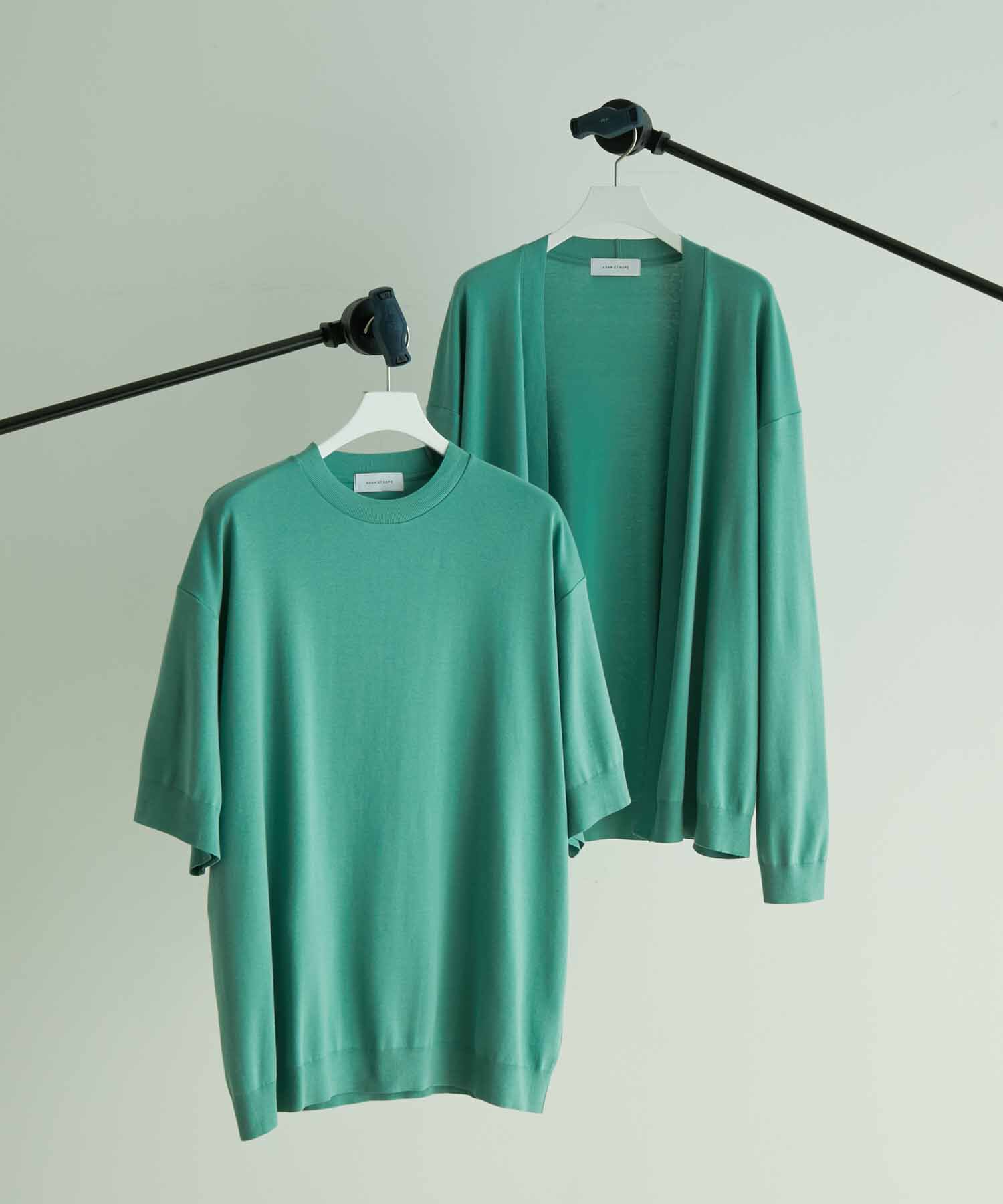 ADAM ET ROPE'「【2点セット】セーターマシーン カーディガン＆半袖T/アンサンブル」|カーディガン|