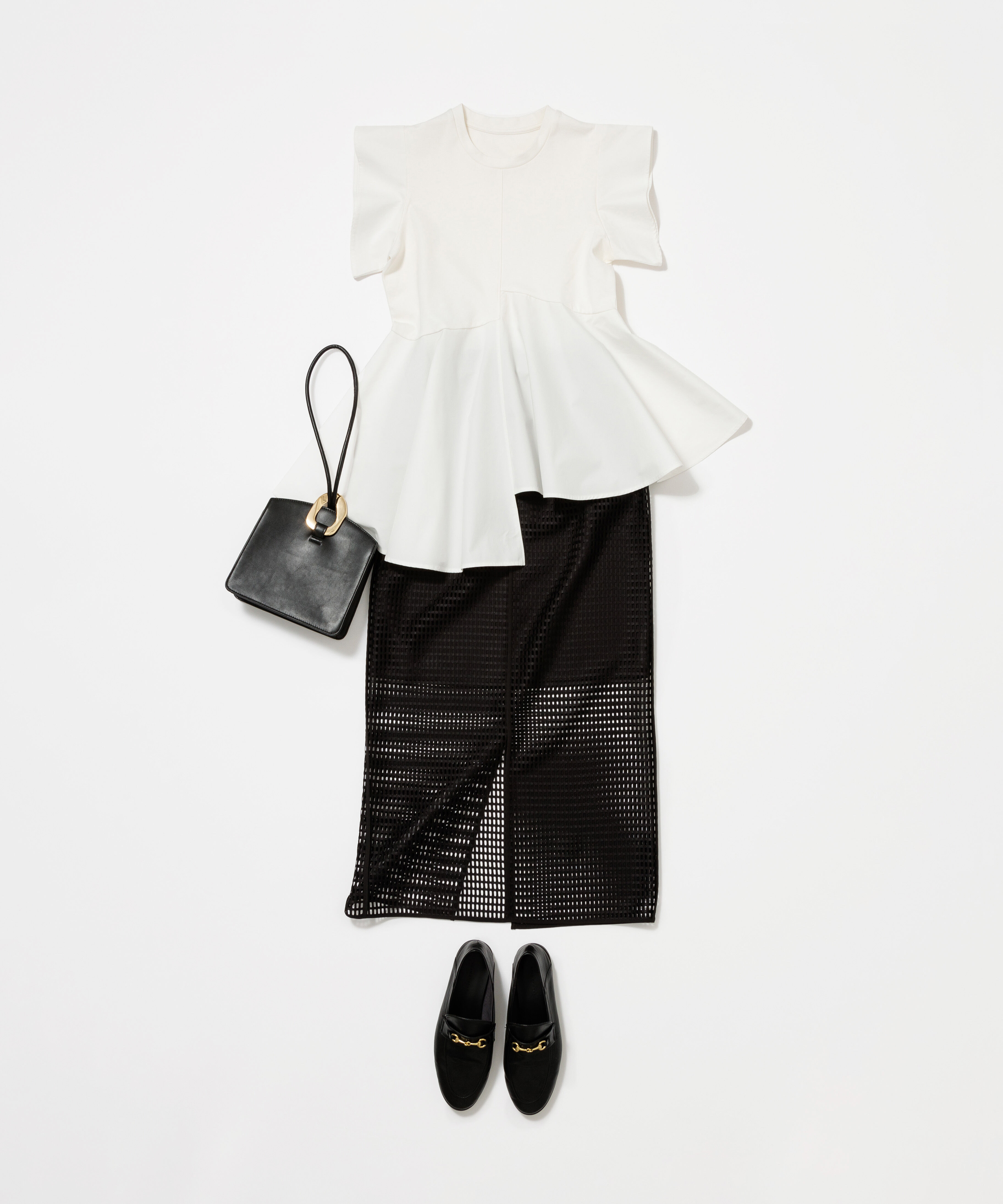 ADAM ET ROPE'「【セットアップ対応】メッシュレーススカート」|スカート|