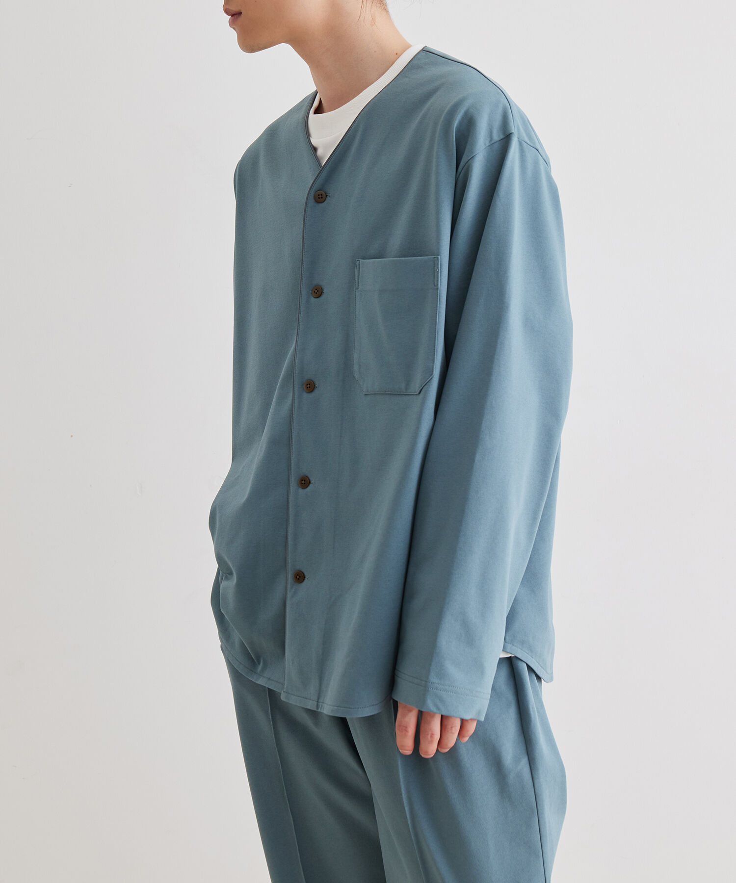 ADAM ET ROPE'「ボックスシルエット ジャージー カーディガン / 速乾 / 冷感 / イージーケア / ユニセックス」|カーディガン|