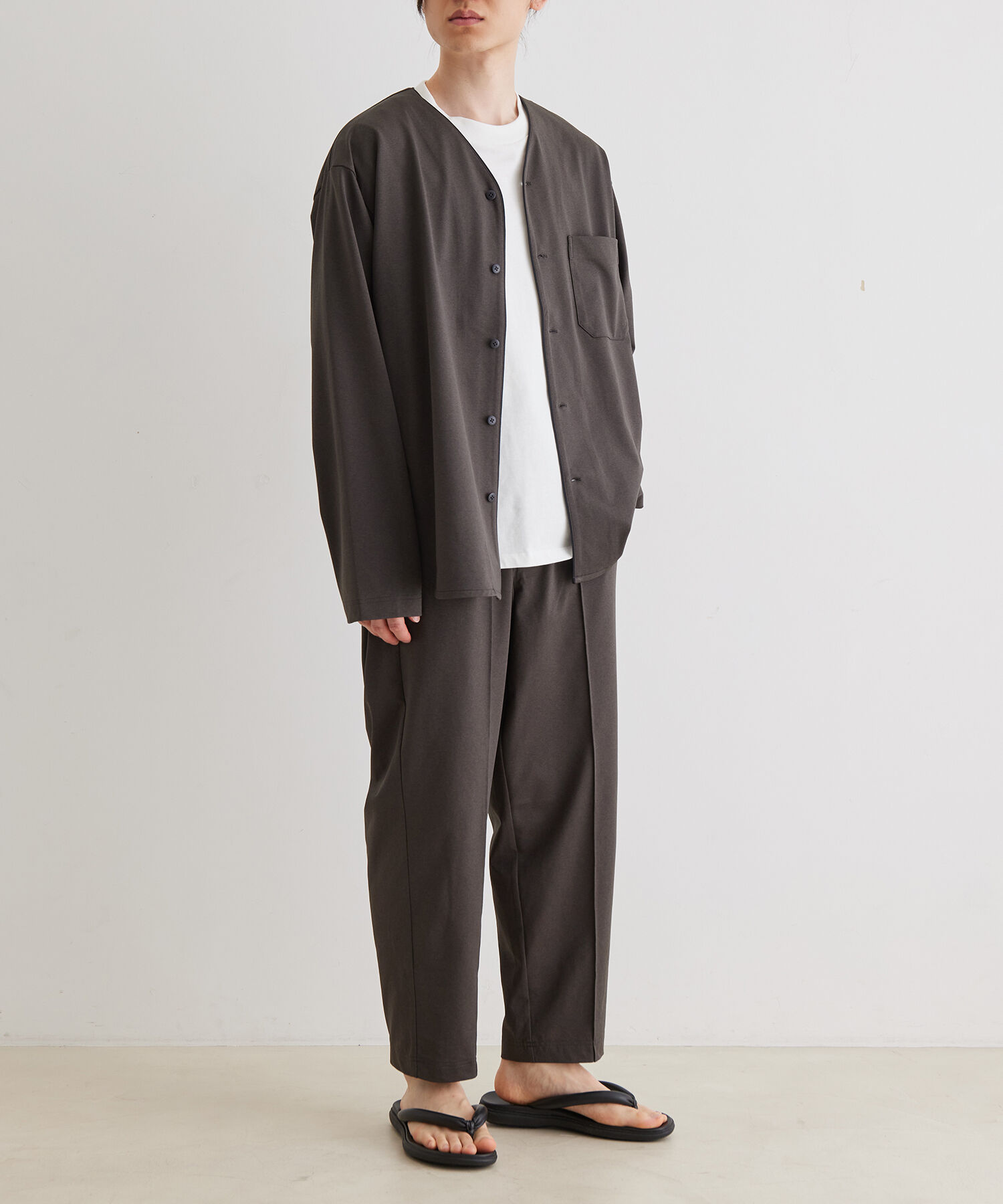 ADAM ET ROPE'「ボックスシルエット ジャージー カーディガン / 速乾 / 冷感 / イージーケア / ユニセックス」|カーディガン|