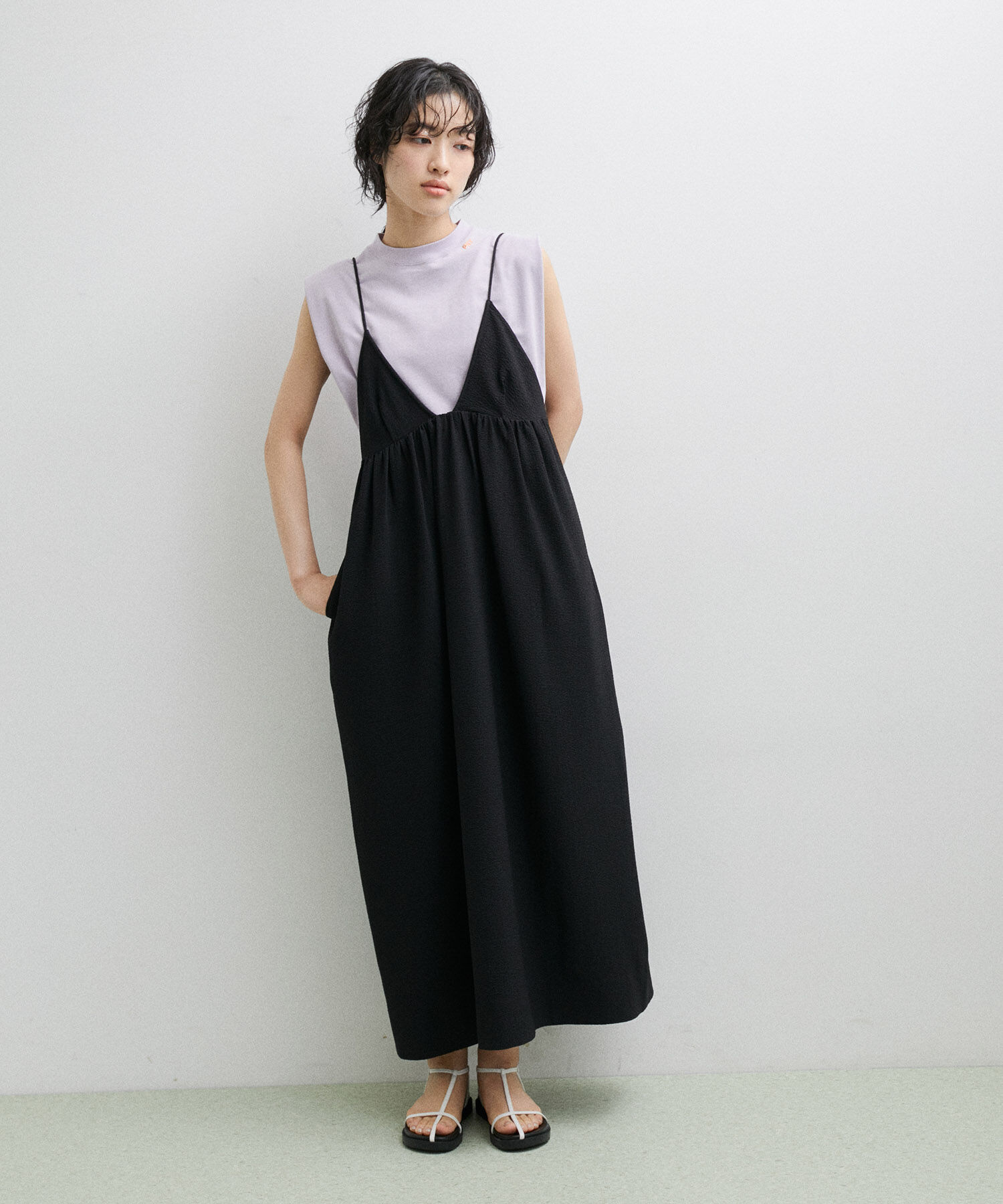 ADAM ET ROPE'「フクレジャカードコクーンワンピース」|ワンピース|