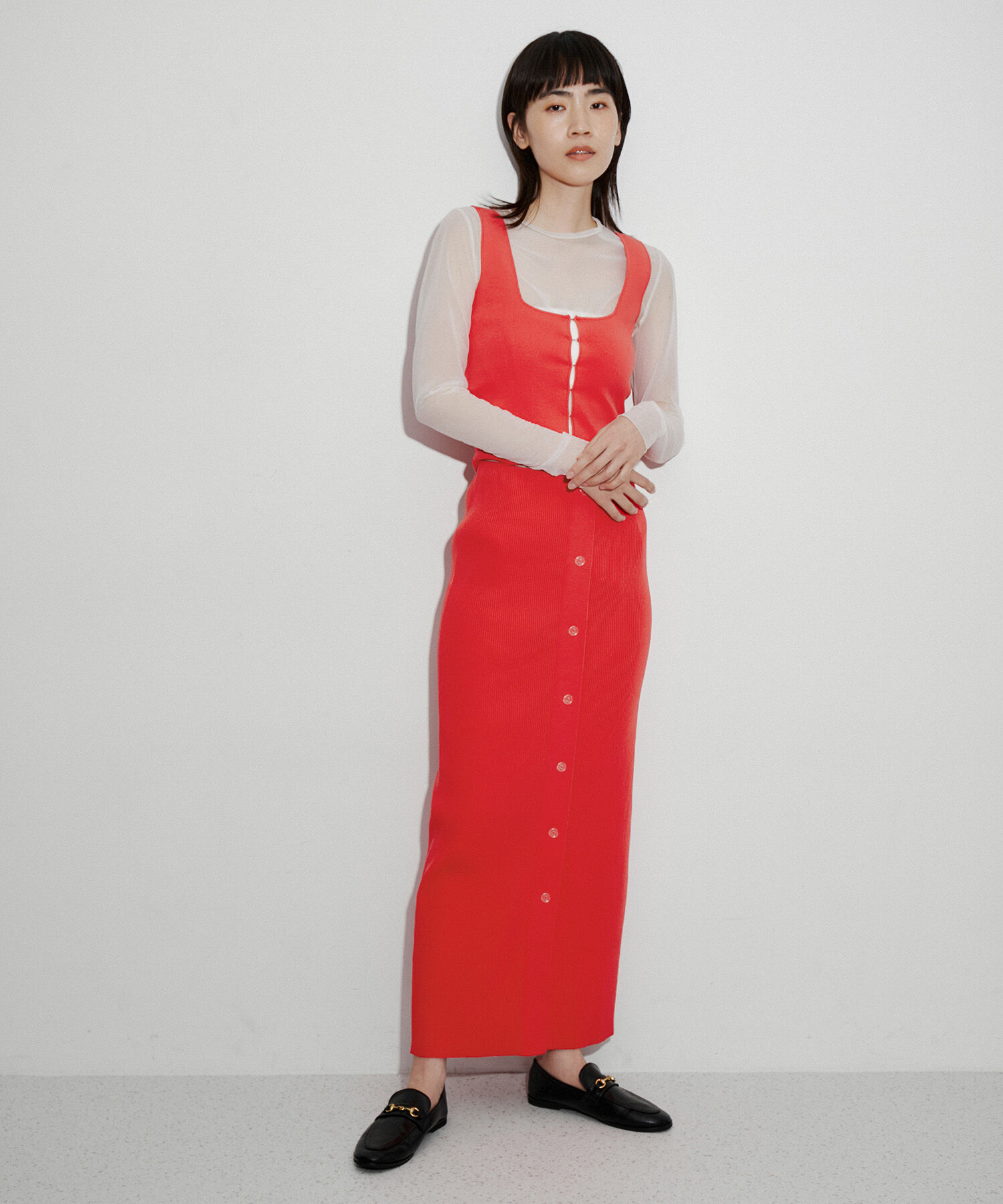 ADAM ET ROPE'「2WAYリブニットスカート」|スカート|