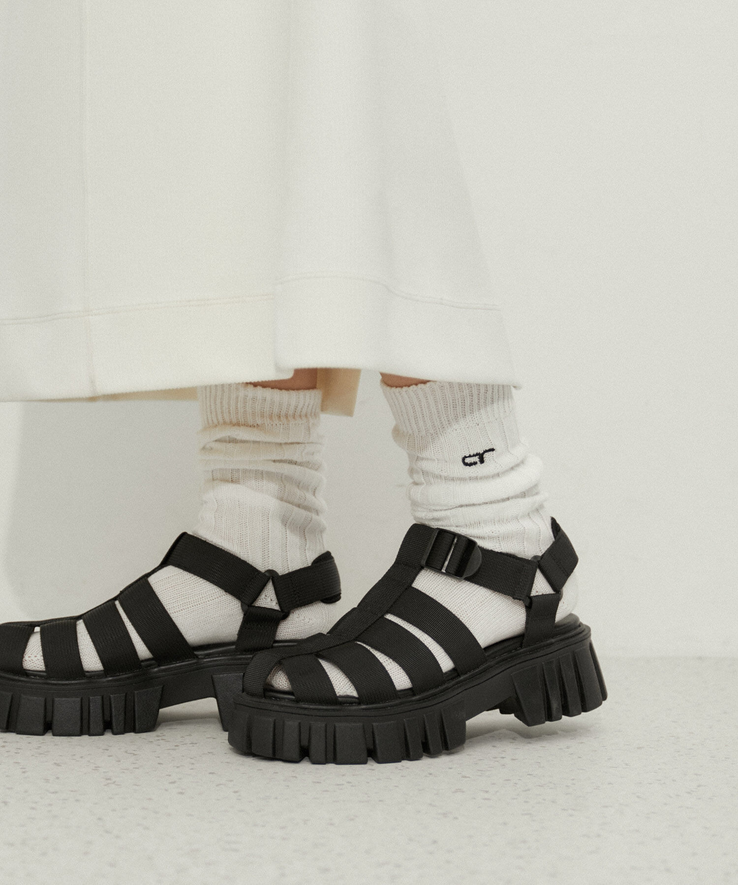 ADAM ET ROPE'「ARロゴリブソックス」|ソックス|ホワイト(10)