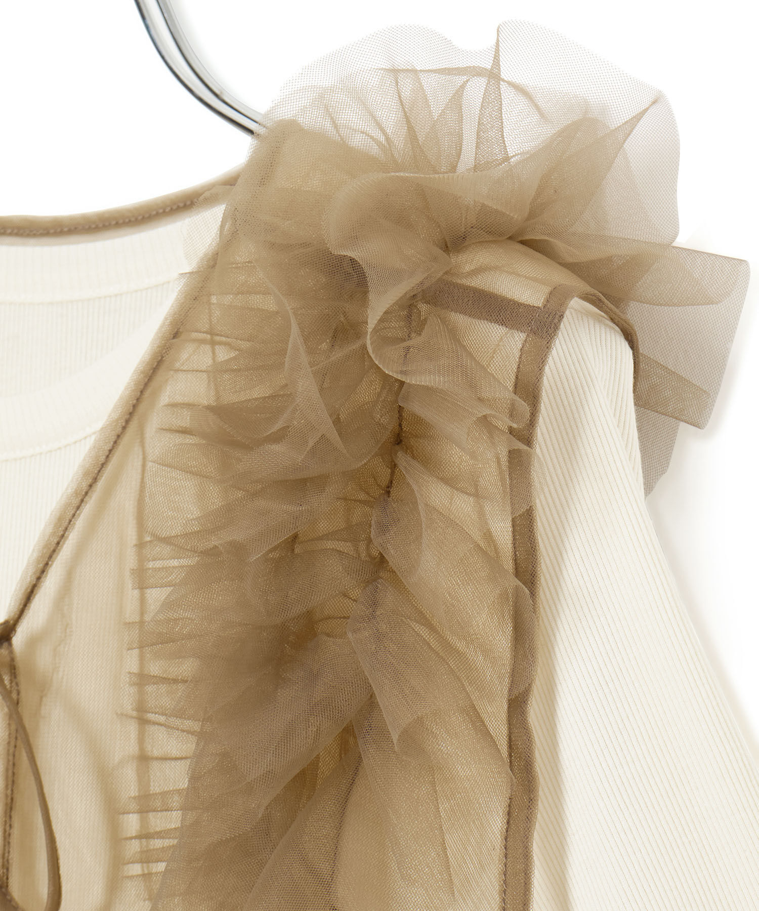 ADAM ET ROPE'「【サステナブル】チュールフリルTEE」|Tシャツ・カットソー|