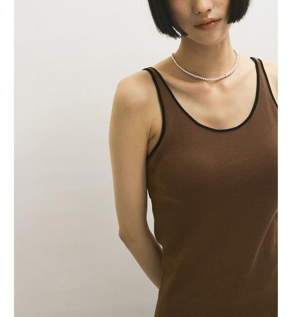 ADAM ET ROPE'「カラーブレードニットタンクトップ」|タンクトップ|