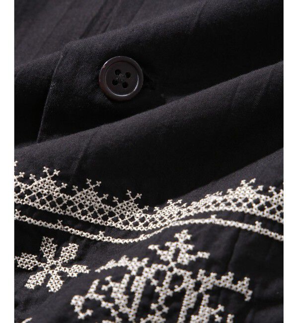 ADAM ET ROPE'「クロスステッチ ボックスシルエット オープンカラーシャツ」|シャツ・ブラウス|