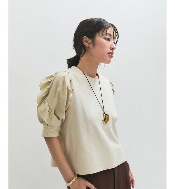 ADAM ET ROPE'「【サステナブル】バルーンスリーブTシャツ」|Tシャツ・カットソー|