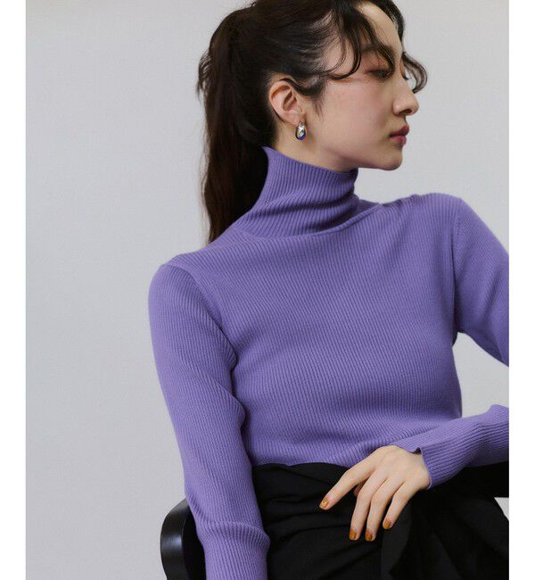 ADAM ET ROPE'「【WEB限定】・【サステナブル】エコベロRIBタートル」|ニット・セーター|