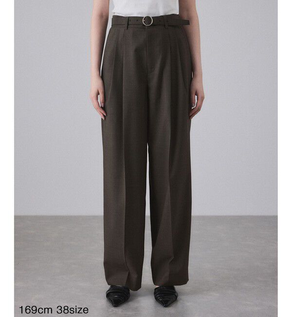 ADAM ET ROPE'「【EMOELLE】ベルテッドスラックス」|スラックス|