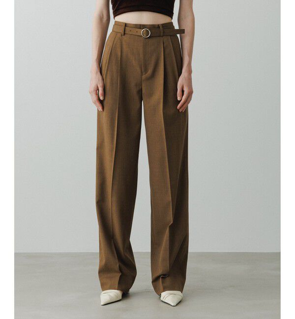 ADAM ET ROPE'「【EMOELLE】ベルテッドスラックス」|スラックス|キャメル系(26)