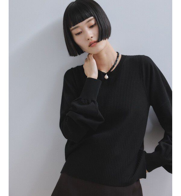 ADAM ET ROPE'「【WEB限定】・【サステナブル】ニュアンススリーブニットプルオーバー」|ニット・セーター|