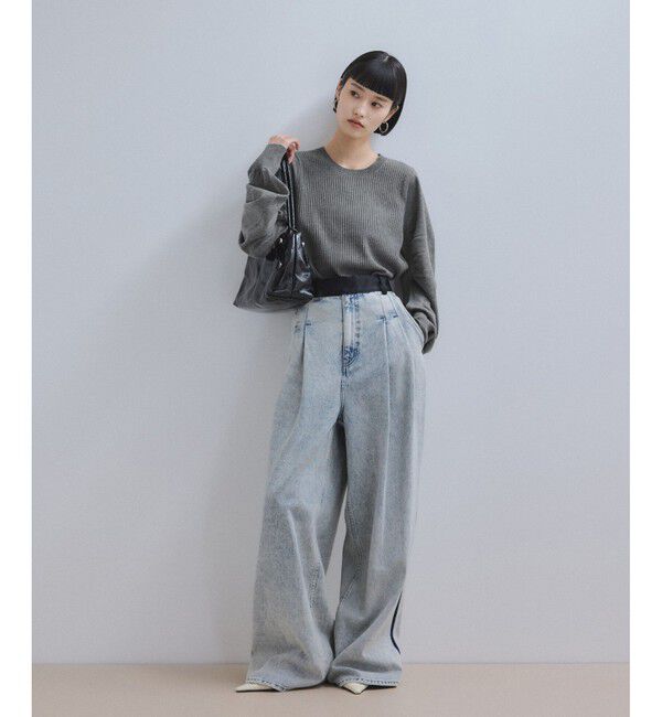 ADAM ET ROPE'「【WEB限定】・【サステナブル】ニュアンススリーブニットプルオーバー」|ニット・セーター|