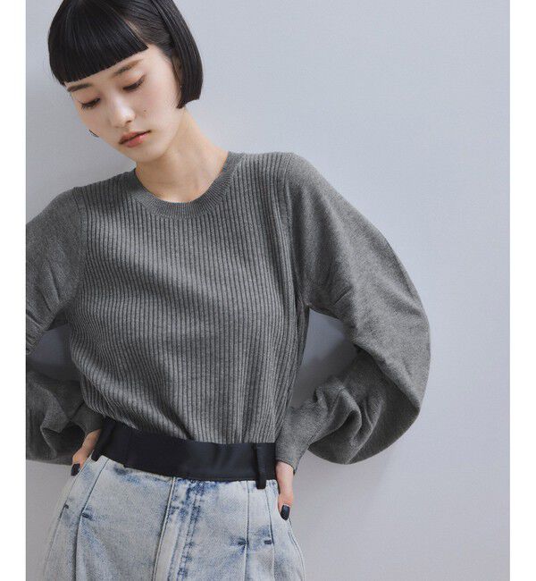 ADAM ET ROPE'「【WEB限定】・【サステナブル】ニュアンススリーブニットプルオーバー」|ニット・セーター|