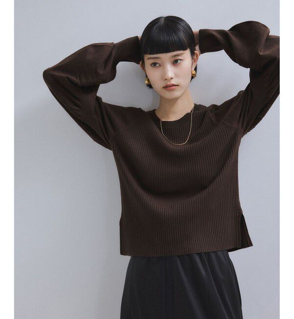 ADAM ET ROPE'「【WEB限定】・【サステナブル】ニュアンススリーブニットプルオーバー」|ニット・セーター|
