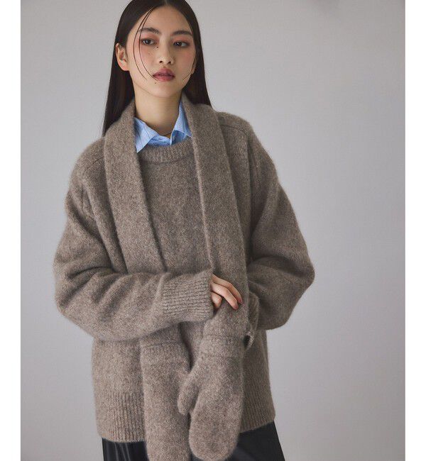 ADAM ET ROPE'「【サステナブル】YAKブレンドタートルニット＆グローブ」|ニット・セーター|