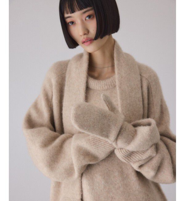 ADAM ET ROPE'「【サステナブル】YAKブレンドタートルニット＆グローブ」|ニット・セーター|