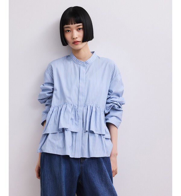 ADAM ET ROPE'「【WEB限定】フリルブラウス」|シャツ・ブラウス|