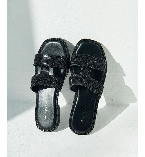 ADAM ET ROPE'「Iストラップラインストーンサンダル」|サンダル|