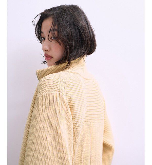 ADAM ET ROPE'「【WEB限定】・【サステナブル】ミックスヤーンジップカーディガン」|カーディガン|