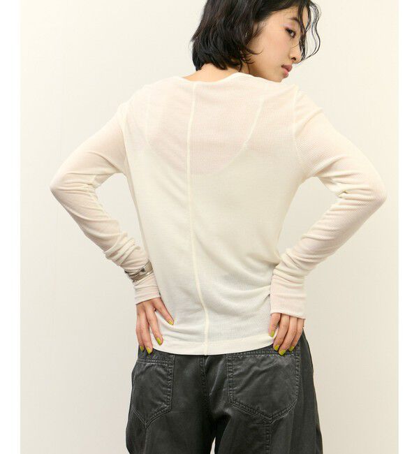 ADAM ET ROPE'「リブコンビロンT」|Tシャツ・カットソー|ホワイト(10)