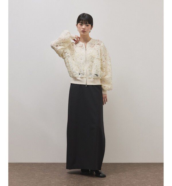 ADAM ET ROPE'「ラインアートレースブルゾン」|ブルゾン・スタジャン|