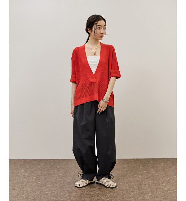 ADAM ET ROPE'「【WEB限定】撥水ウエストタックイージーパンツ」|チノ|