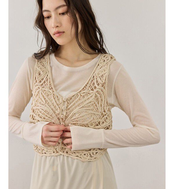 ADAM ET ROPE'「コードレースタンクジレ」|ベスト・ジレ|