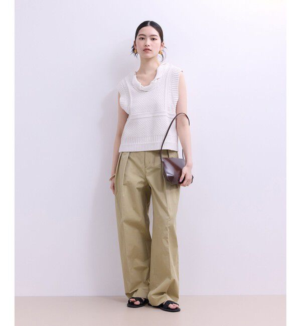 ADAM ET ROPE'「【WEB限定】ワイドレッグトラウザーパンツ」|チノ|