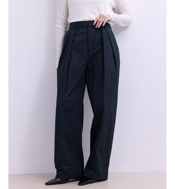 ADAM ET ROPE'「【WEB限定】ワイドレッグトラウザーパンツ」|チノ|