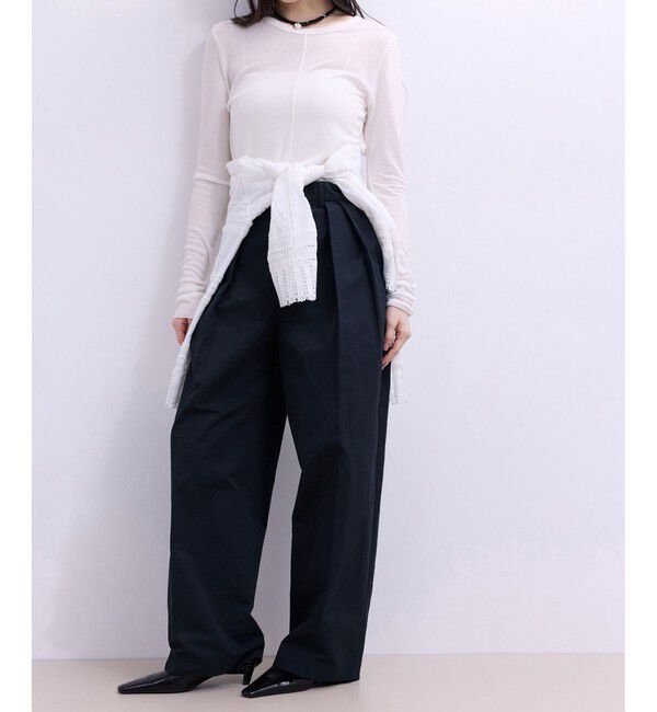 ADAM ET ROPE'「【WEB限定】ワイドレッグトラウザーパンツ」|チノ|