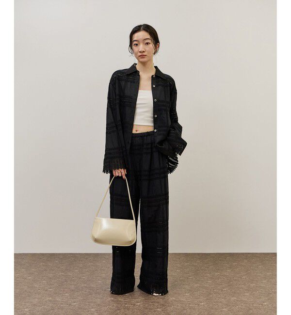 ADAM ET ROPE'「【一部WEB限定カラー】エンブロイダリーイージーパンツ」|チノ|