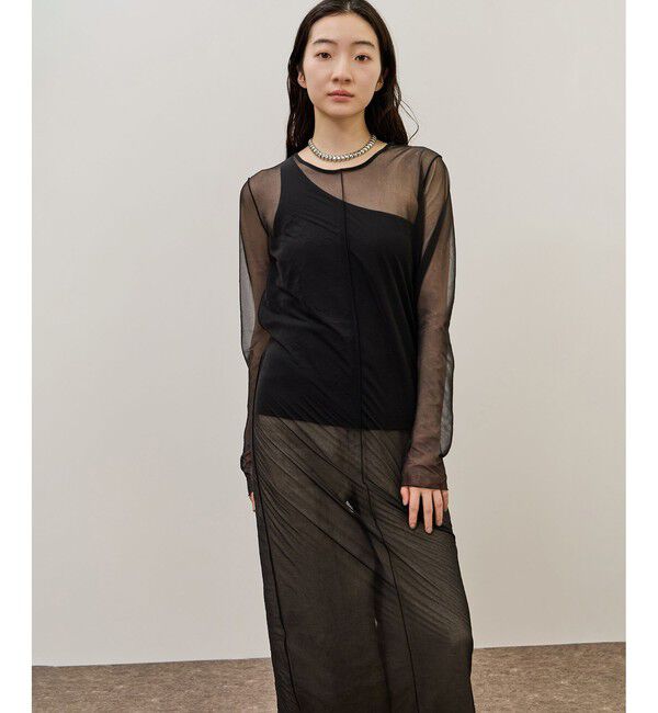 ADAM ET ROPE'「シアーロングスリーブワンピース」|ワンピース|