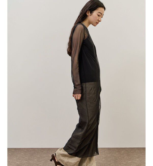 ADAM ET ROPE'「シアーロングスリーブワンピース」|ワンピース|