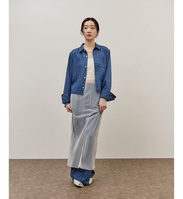 ADAM ET ROPE'「シアーロングスリーブワンピース」|ワンピース|