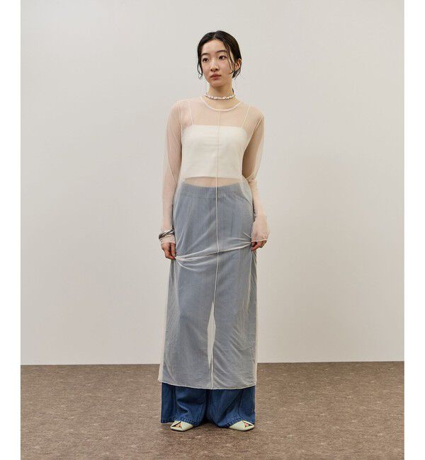 ADAM ET ROPE'「シアーロングスリーブワンピース」|ワンピース|