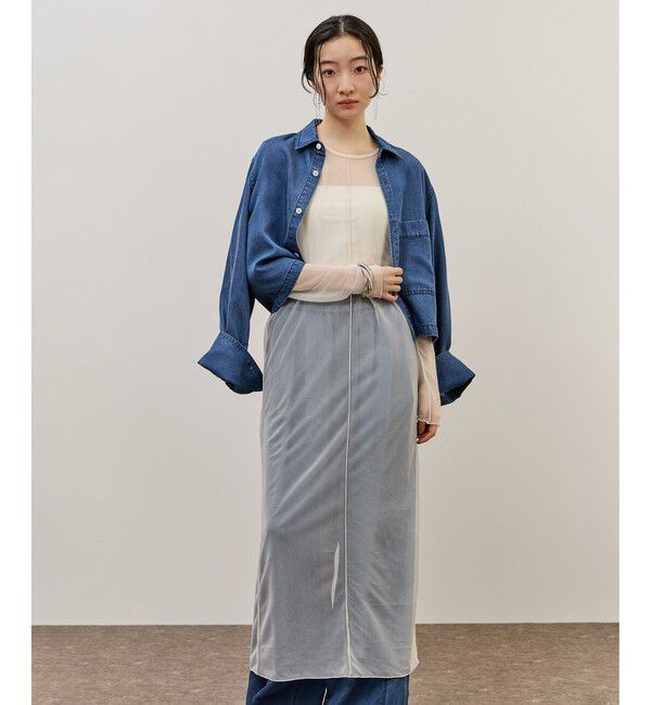 ADAM ET ROPE'「シアーロングスリーブワンピース」|ワンピース|