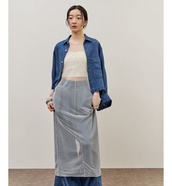 ADAM ET ROPE'「シアーロングスリーブワンピース」|ワンピース|