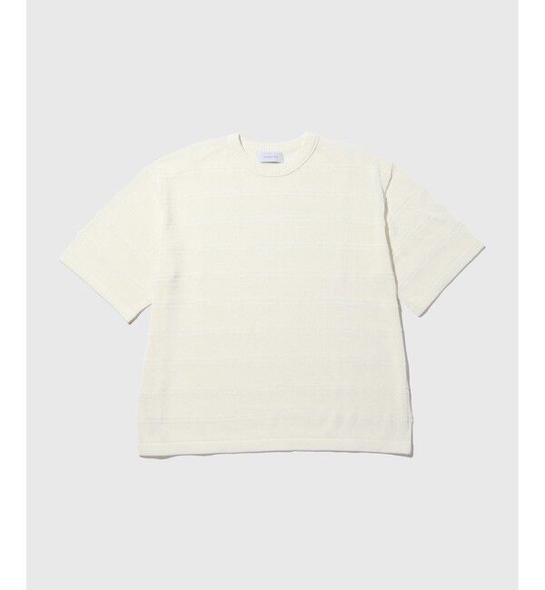 ADAM ET ROPE'「シアーボーダーニットTEE」|Tシャツ・カットソー|オフホワイト(15)