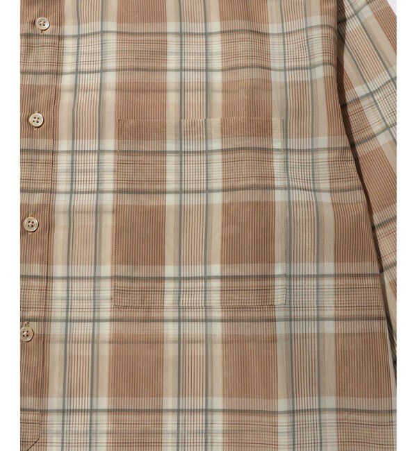 ADAM ET ROPE'「シアー パターンド ロングスリーブ プルオーバー シャツ」|シャツ・ブラウス|