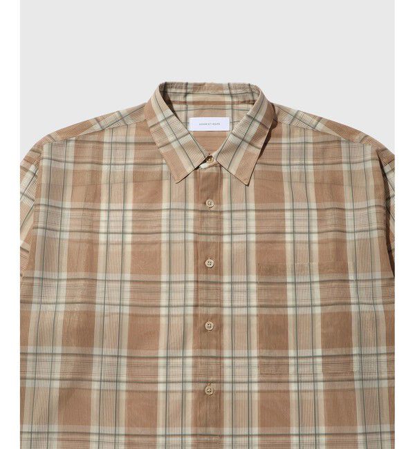 ADAM ET ROPE'「シアー パターンド ロングスリーブ プルオーバー シャツ」|シャツ・ブラウス|