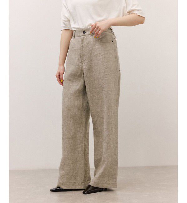 ADAM ET ROPE'「リネン5ポケットパンツ」|チノ|