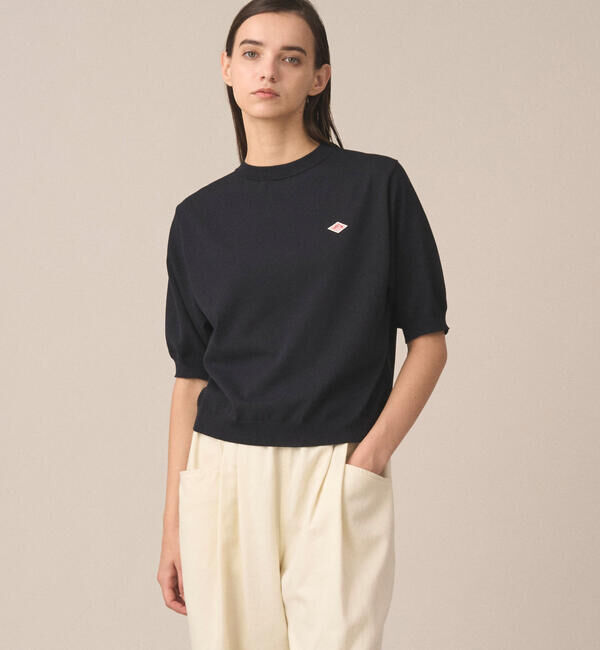 DANTON「DANTON | 半袖クルーネックニット WOMEN」|ニット・セーター|