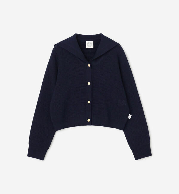 ORCIVAL「ORCIVAL | バーズアイ セーラ―カラーニットカーディガン WOMEN」|カーディガン|