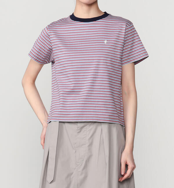 GYMPHLEX「Gymphlex | マルチボーダー クルーネック半袖Tシャツ WOMEN」|Tシャツ・カットソー|